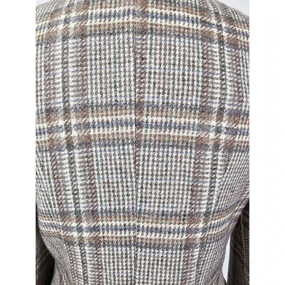Jantzen Via Size 8 Vintage Plaid Wool/Wool Blend 70s Academia Blazer